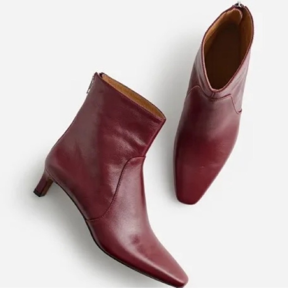 NEW Madewell The Dimes Kitten-Heel Boot in Crinkle Leather Sz 6.5